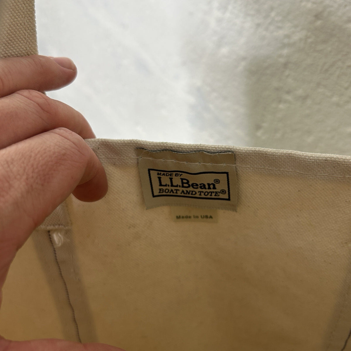 Vintage L.L. Bean Canvas Boat and Tote Bag Large “Green White” Made In USA
