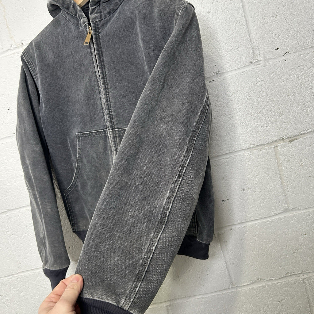 Vintage Carhartt Quilted Hooded Active Jacket “Petrol Gray” Y06 PTL Youth Large
