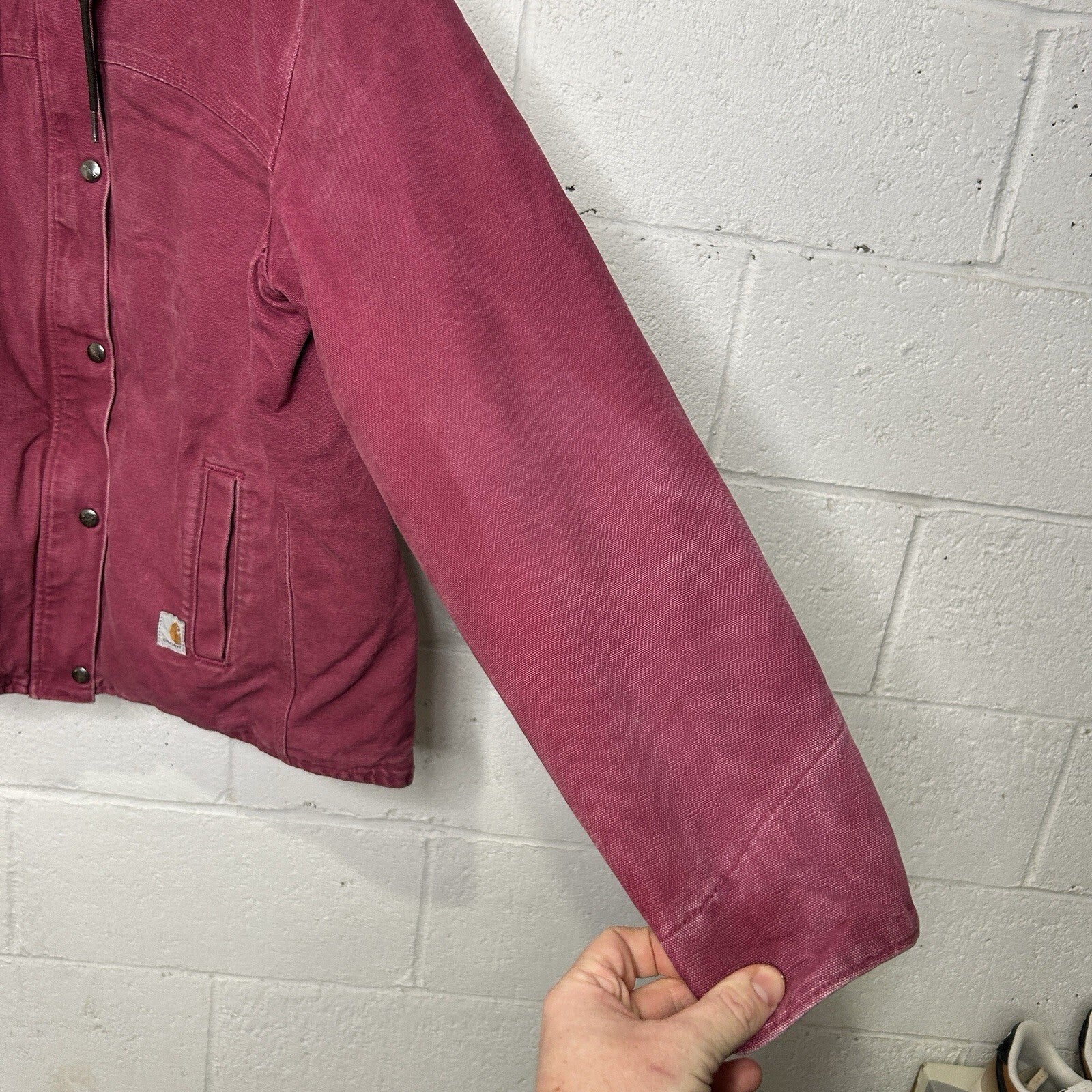 Y2K Carhartt Sherpa-Lined Sandstone Berkley Jacket “Merlot” 100657-648 Women’s M