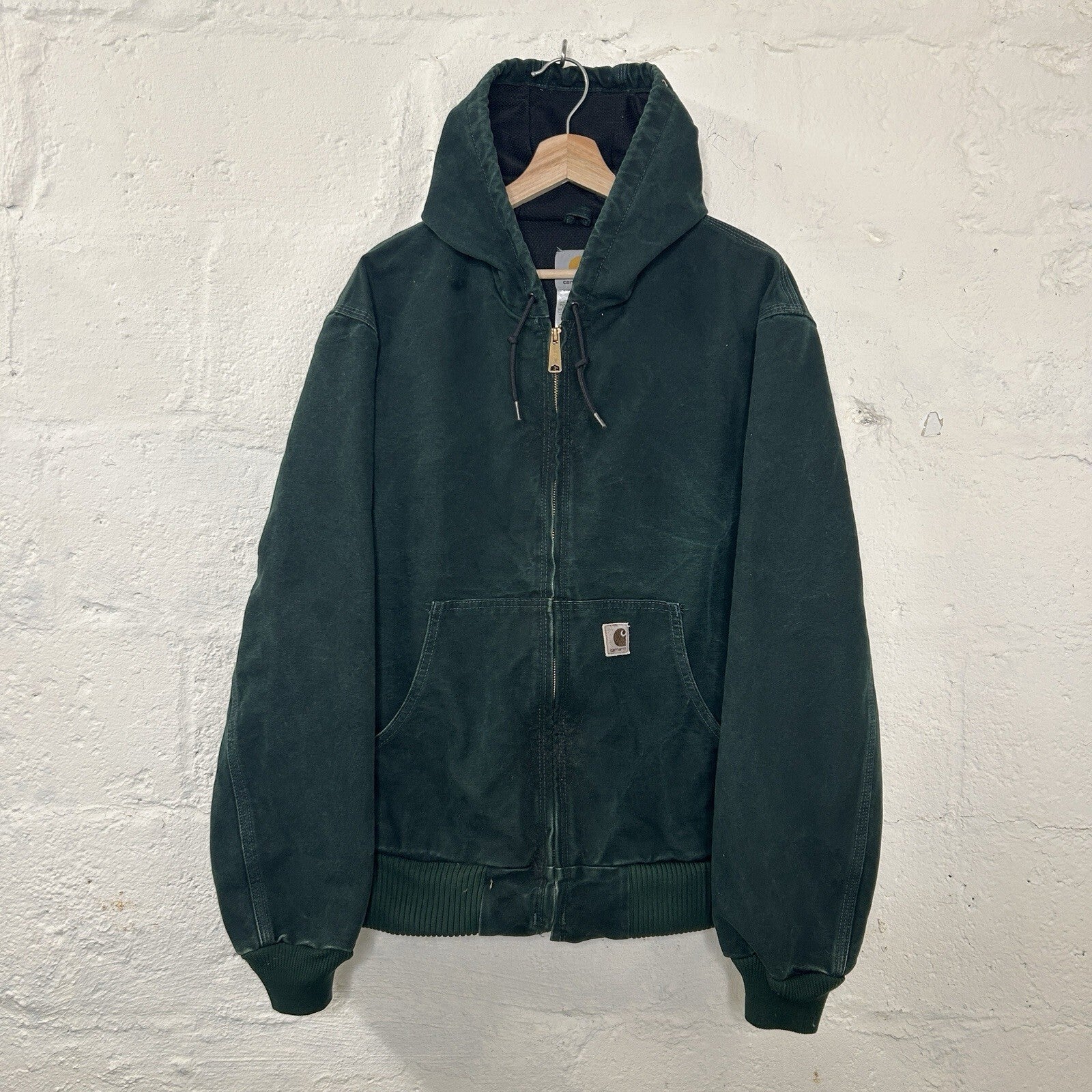 Vintage Carhartt Mesh-Lined Hooded Active Jacket “Spruce Green” J168 SPC Men’s L