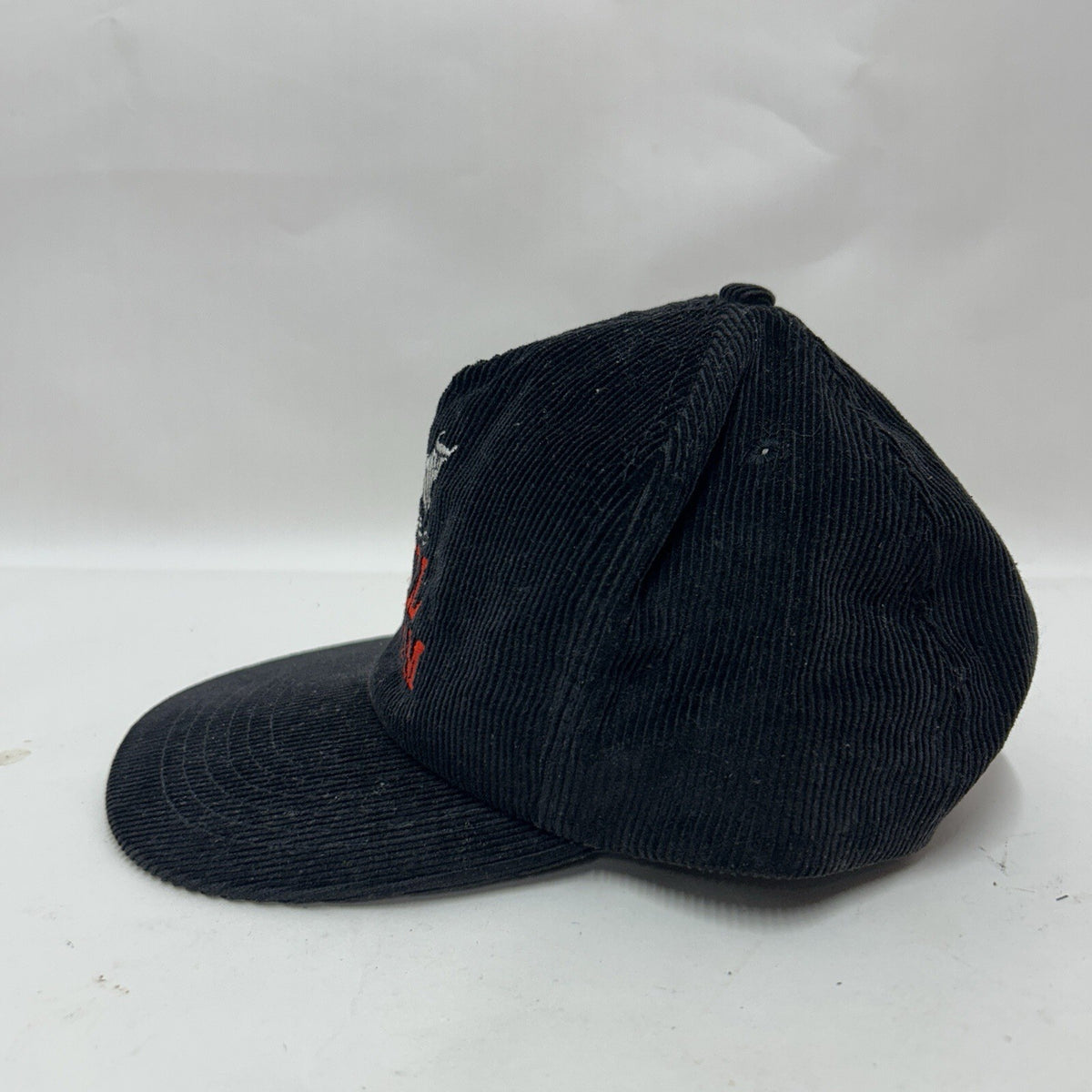 Vintage Bull Durham Corduroy Snap-Back Baseball Cap Adjustable “Black”