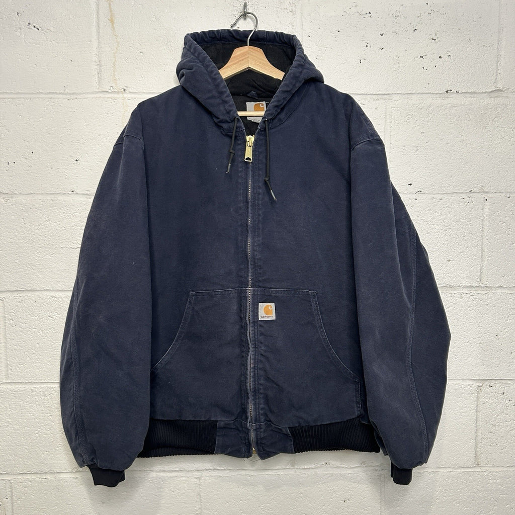 Carhartt Quilted Hooded Active Jacket “Dark Navy” J140 DNY Men’s X-Large