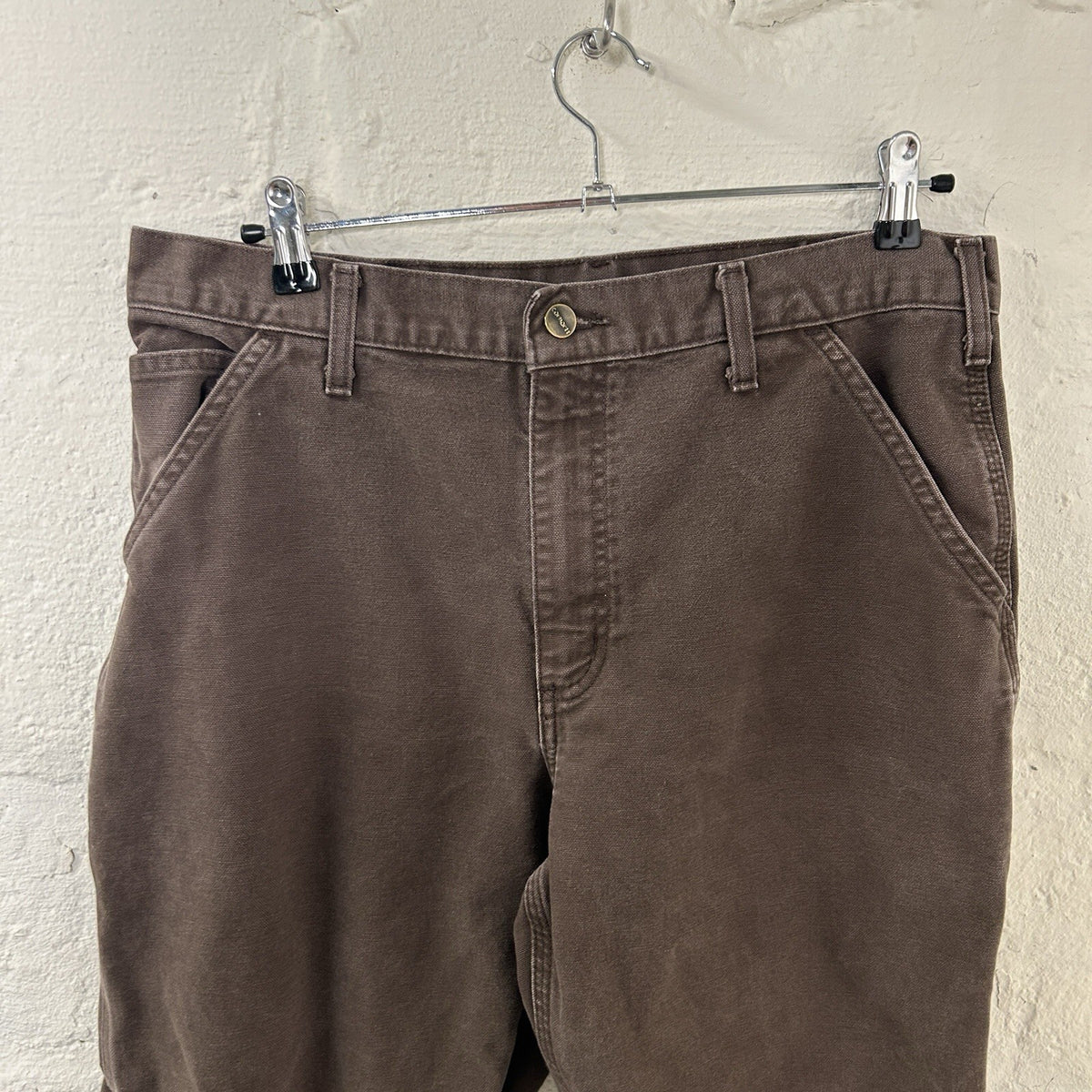 Vintage Carhartt Carpenter Dungaree Fit Work Pants “Dark Brown” B11 DKB 35x32