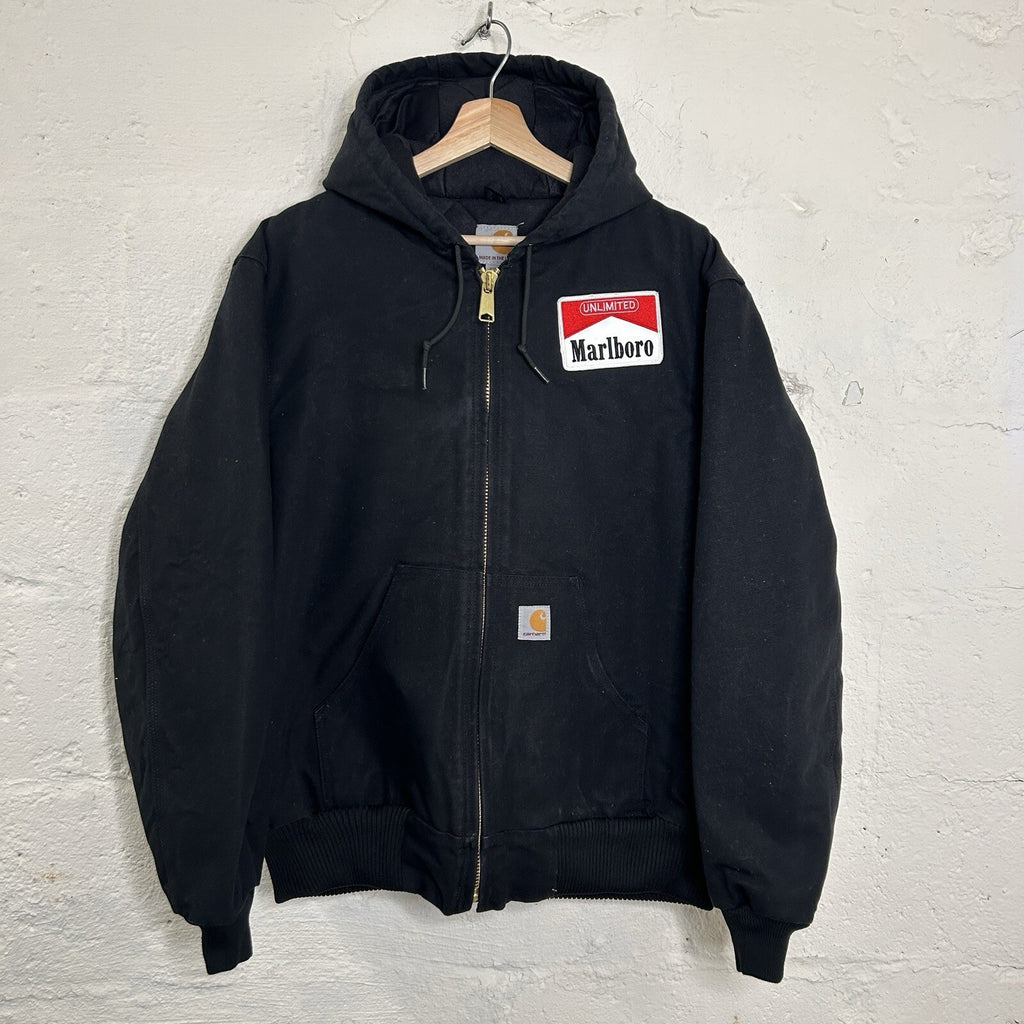 Carhartt X Marlboro Quilted Hooded Active Jacket “Black” J140 BLK Men’s Medium