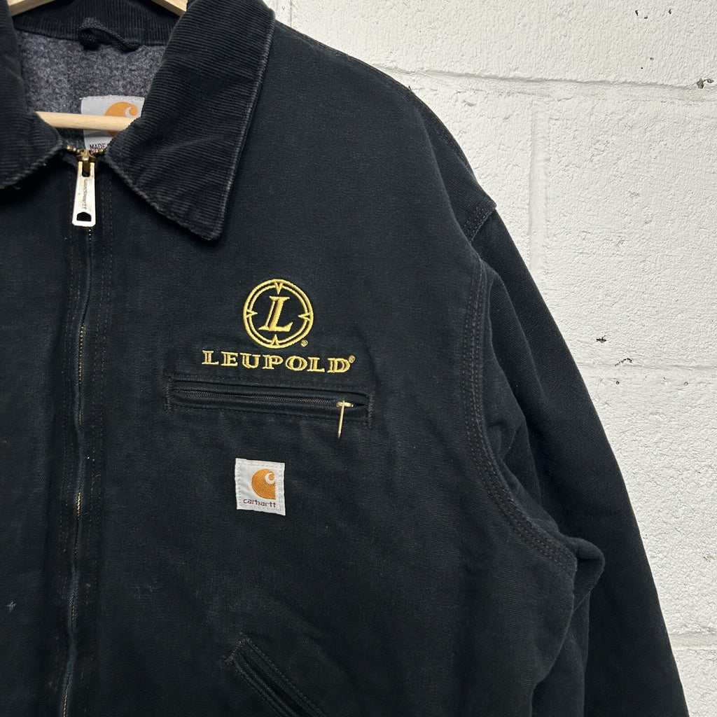 Y2K Carhartt Blanket-Lined Detroit Jacket “Black” Leupold Embroidery J001 BLK
