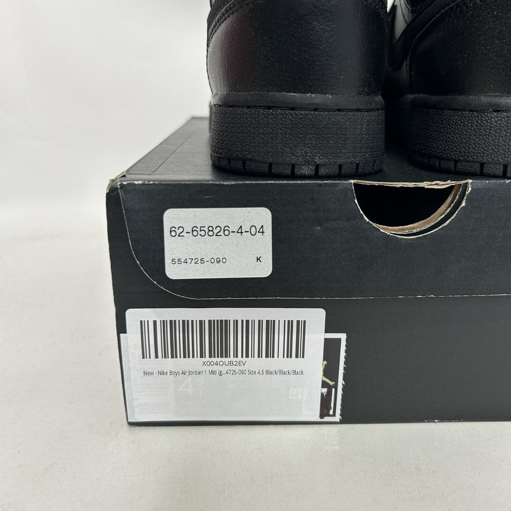 Nike Air Jordan 1 Mid GS “Deep Black Nubuck Swoosh” 554725-090 4.5Y/Women’s 6