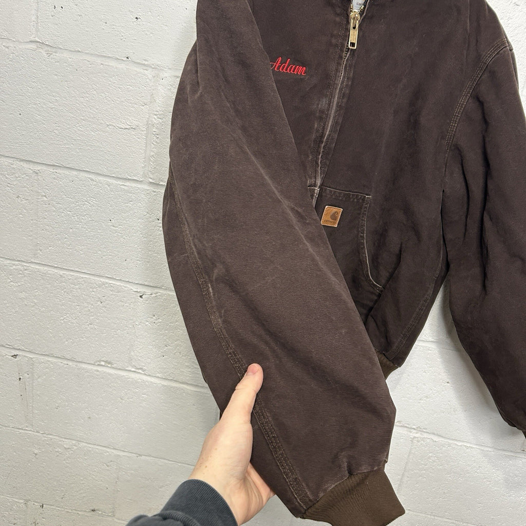 Vintage Carhartt Hooded Active Jacket “Dark Brown” J130 DKB Men’s Large Worn