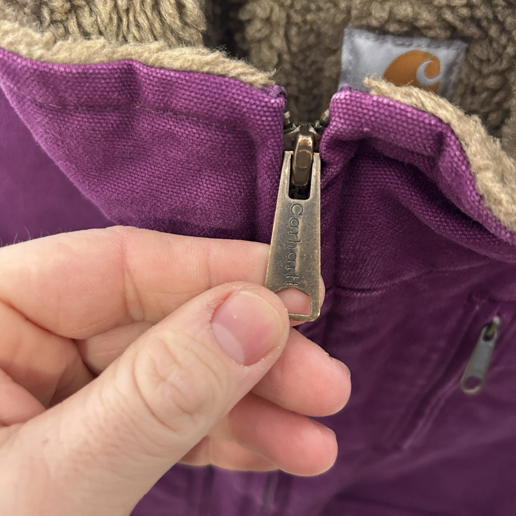 Y2K Carhartt Sherpa-Lined Sierra Jacket “Bright Purple” WJ022 BGP Women’s XS