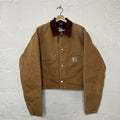 Y2K Cropped Carhartt Blanket-Lined Chore Coat “Brown” C001 BRN Men’s XL