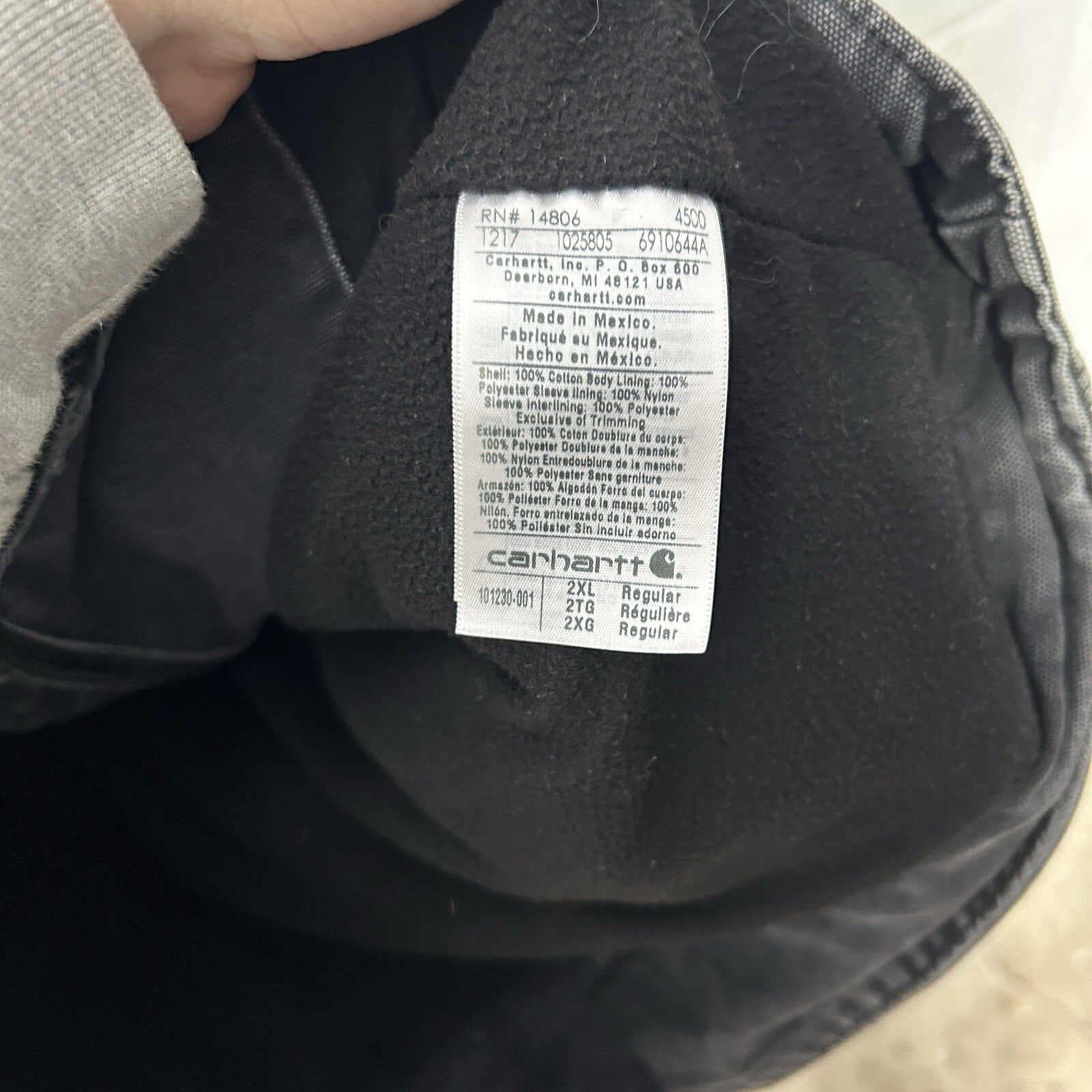 Carhartt Berwick Fleece-Lined Jacket “Black” 101230-001 Men’s 2XL