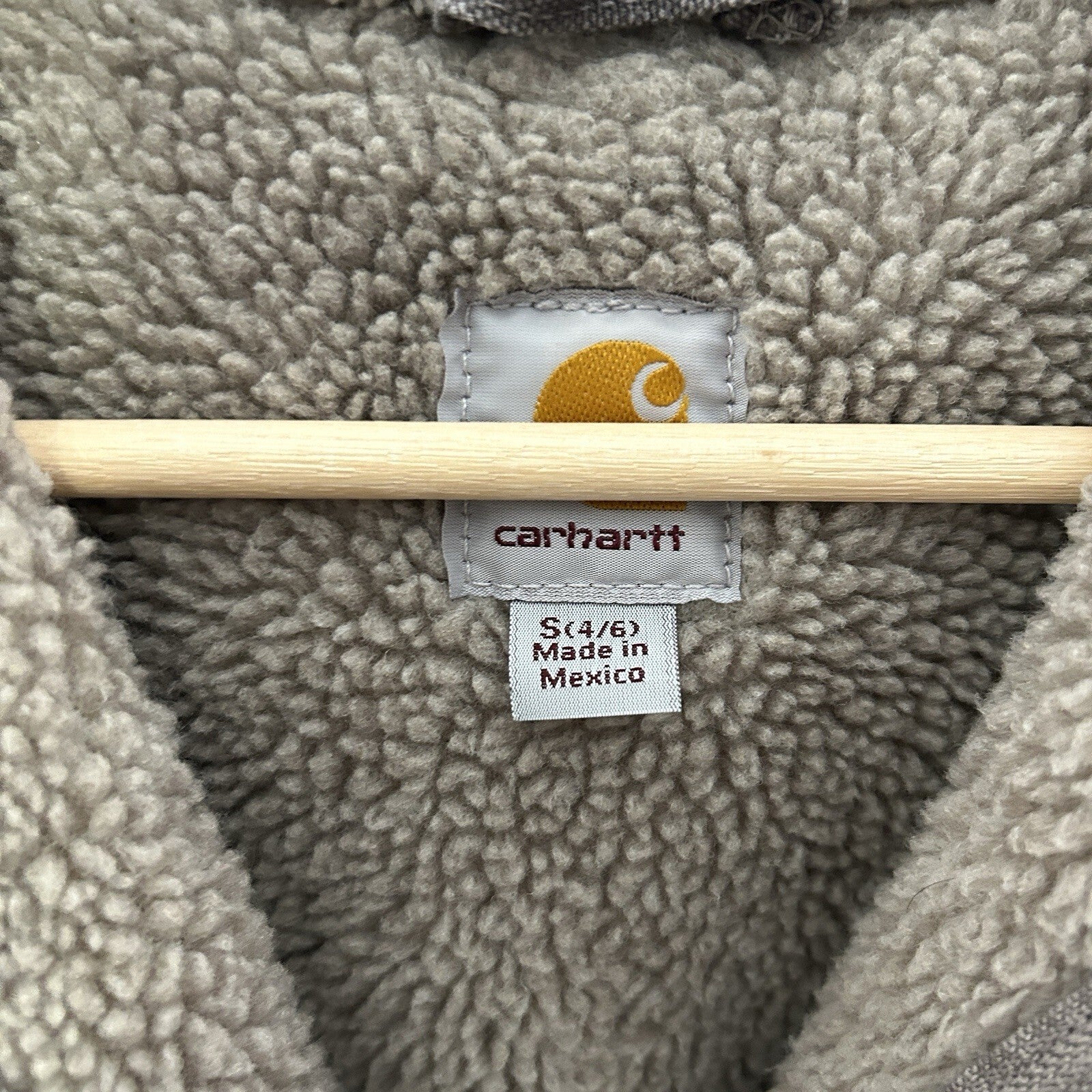 Y2K Carhartt Sherpa-Lined Hooded Detroit Jacket “Gray” WJ141-032 Women’s Small