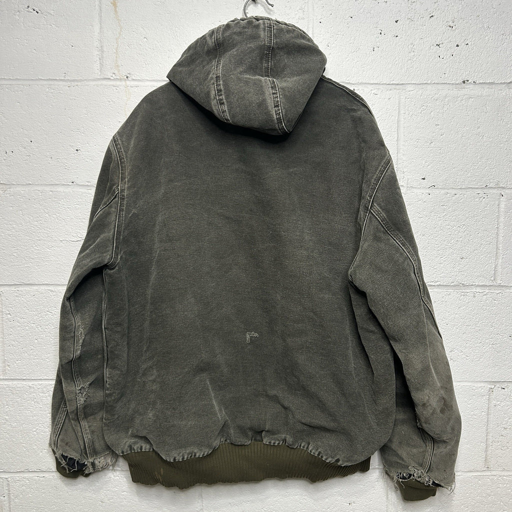 Vintage Carhartt Quilted Hooded Active Jacket “Moss Green” J130 MOS Men’s XL