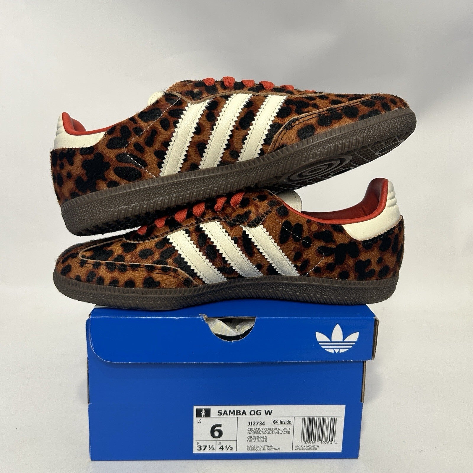 adidas Samba OG WMNS Leopard - “Preloved Red” JI2734 Women's 6 New