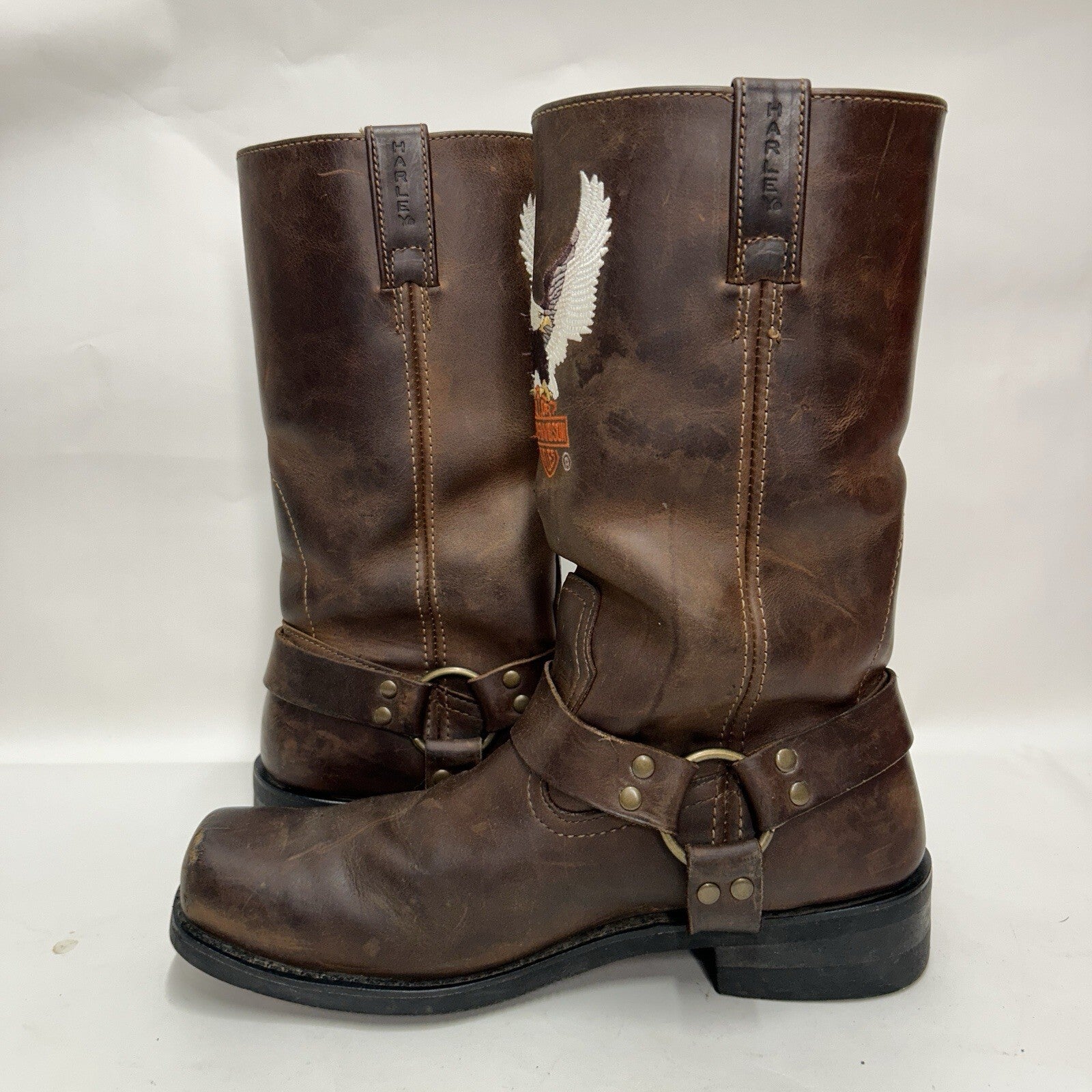 Vintage Harley-Davidson Embroidered Eagle Harness Boots “Brown” Men’s 13