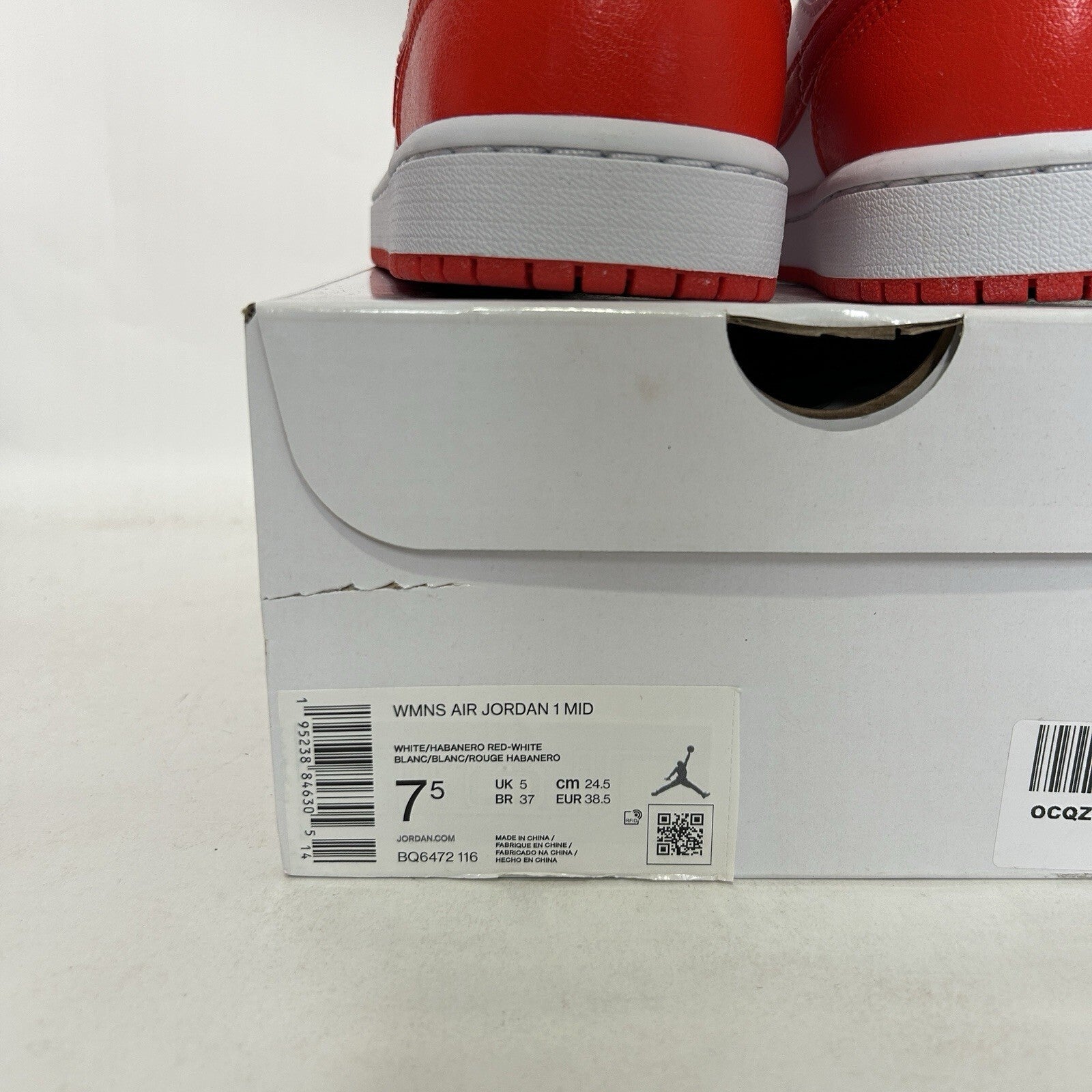 Nike Air Jordan 1 Mid WMNS “Habanero Red” BQ6472-116 Women’s 7.5 New