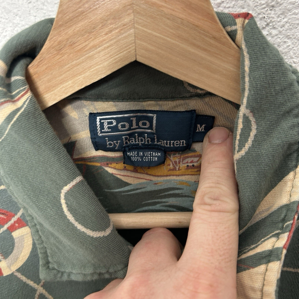 Vintage Polo Ralph Lauren All Over Print “Sailing” Collared Shirt Men’s Medium