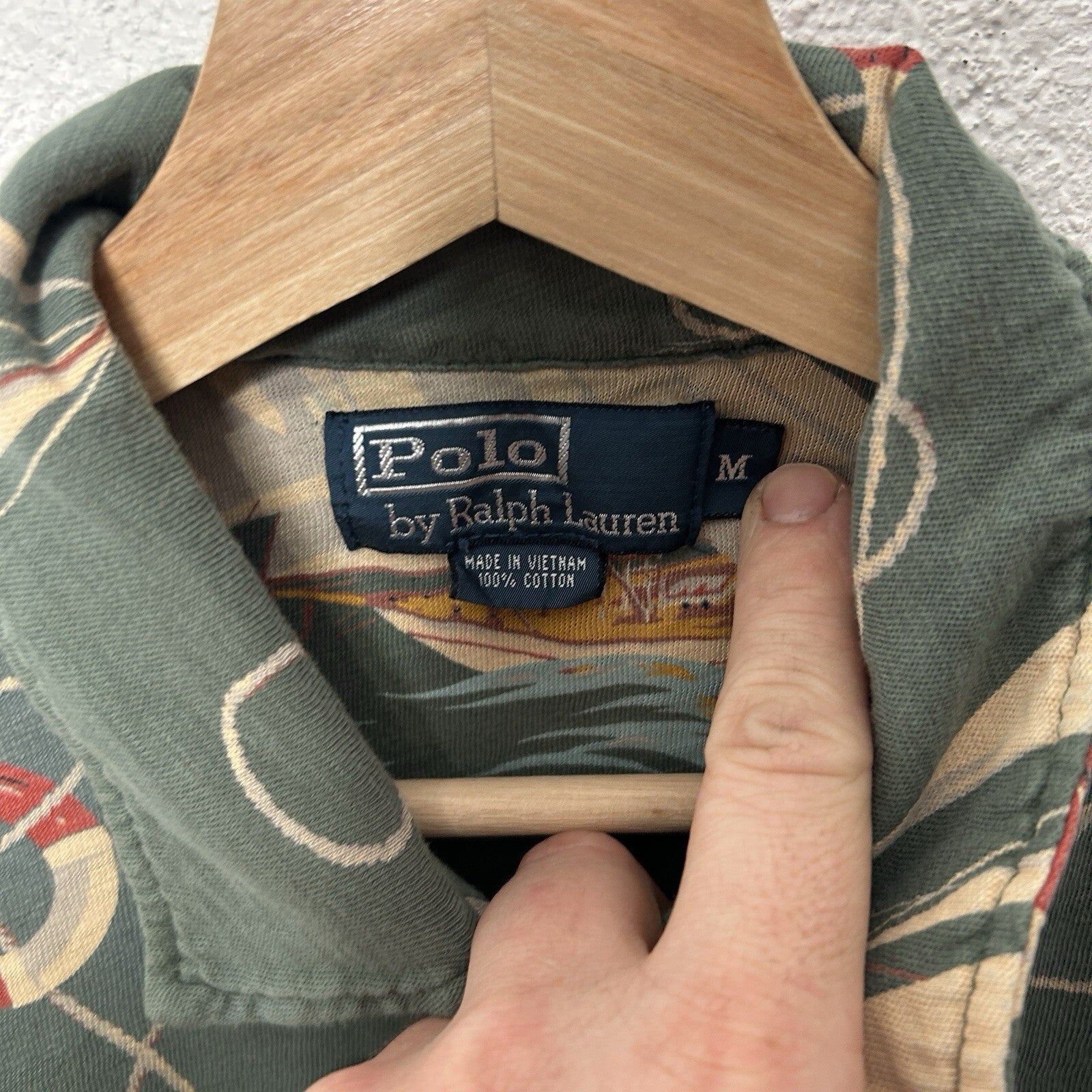 Vintage Polo Ralph Lauren All Over Print “Sailing” Collared Shirt Men’s Medium