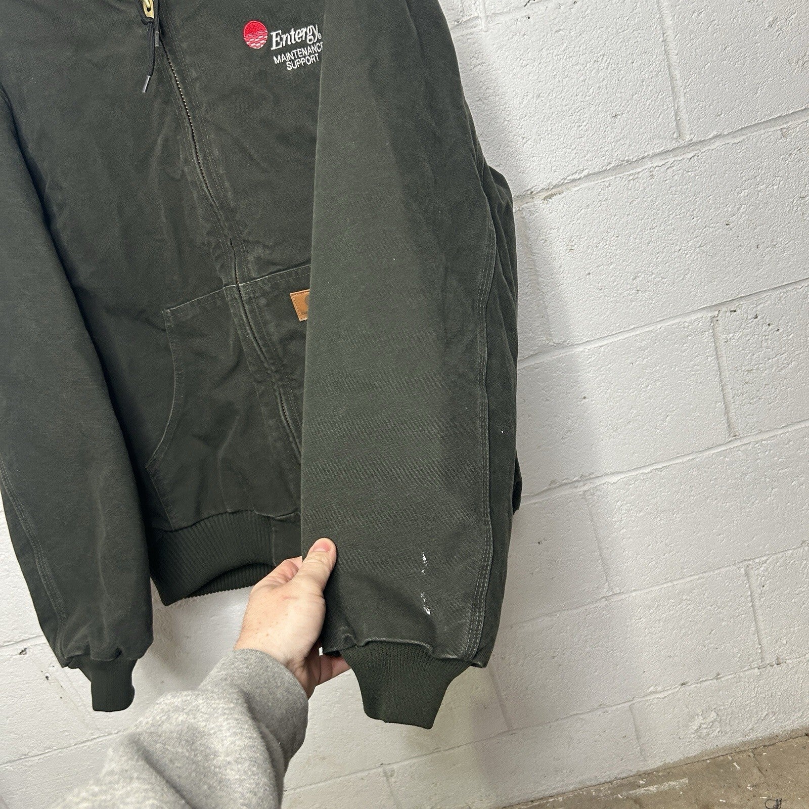 Vintage Carhartt Quilted Hooded Active Jacket “Moss” J130 MOS Men’s X-Large