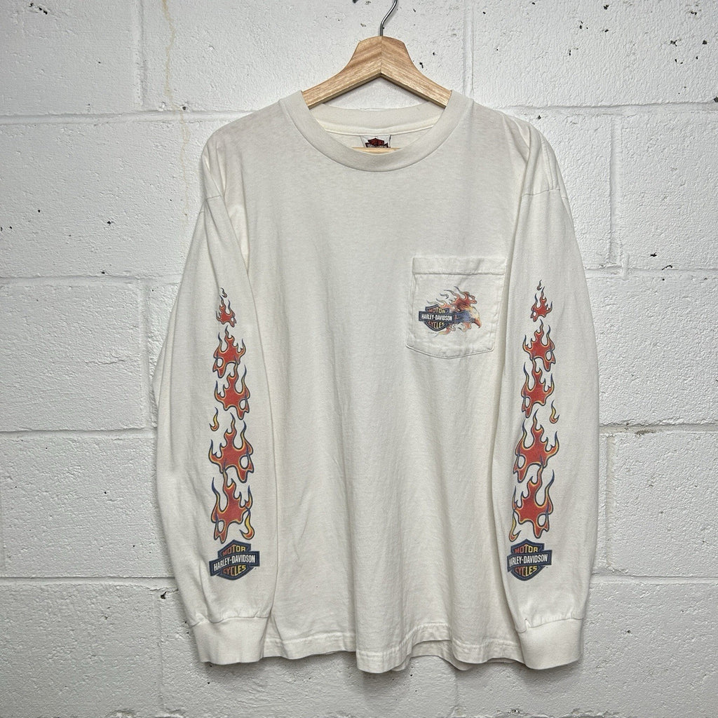 Y2K Harley Davidson Screaming Eagle Flame Long-Sleeve Tee