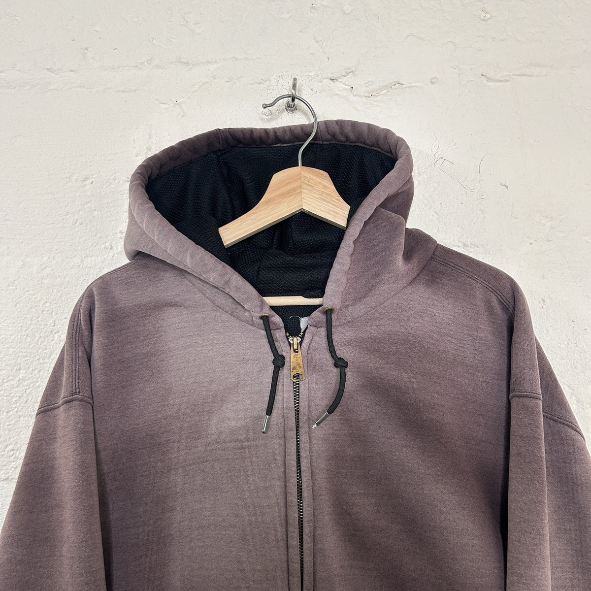 Vintage Faded Carhartt Thermal-Lined Hooded Zip-Up Jacket “Black”