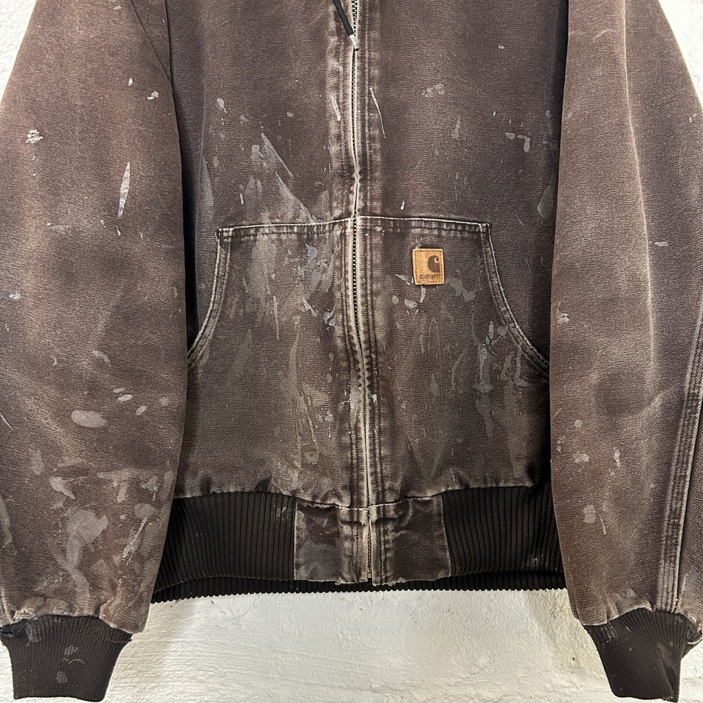 Vintage Faded Carhartt Hooded Active Jacket “Dark Brown” J130 DKB Men’s Large