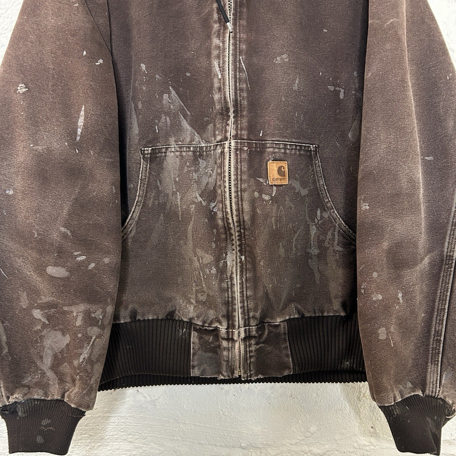 Vintage Faded Carhartt Hooded Active Jacket “Dark Brown” J130 DKB Men’s Large