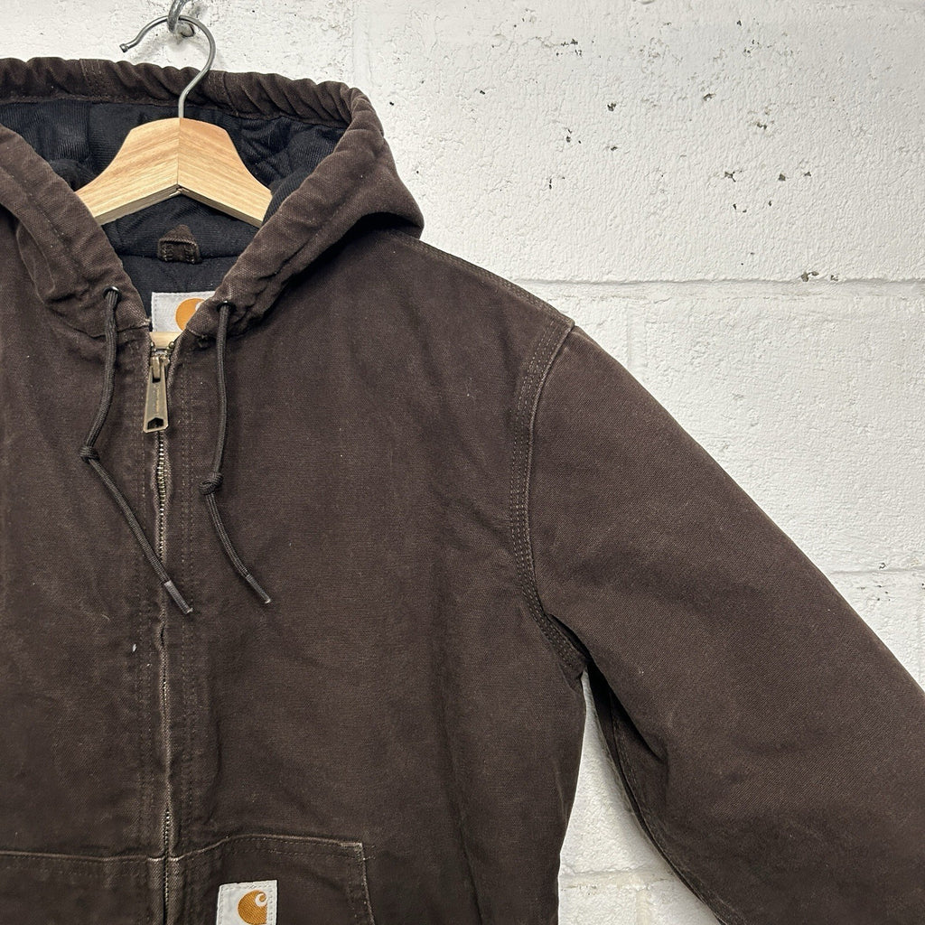 Y2K Carhartt Quilted Hooded Active Jacket “Dark Brown” WJ130 DKB Women’s XS