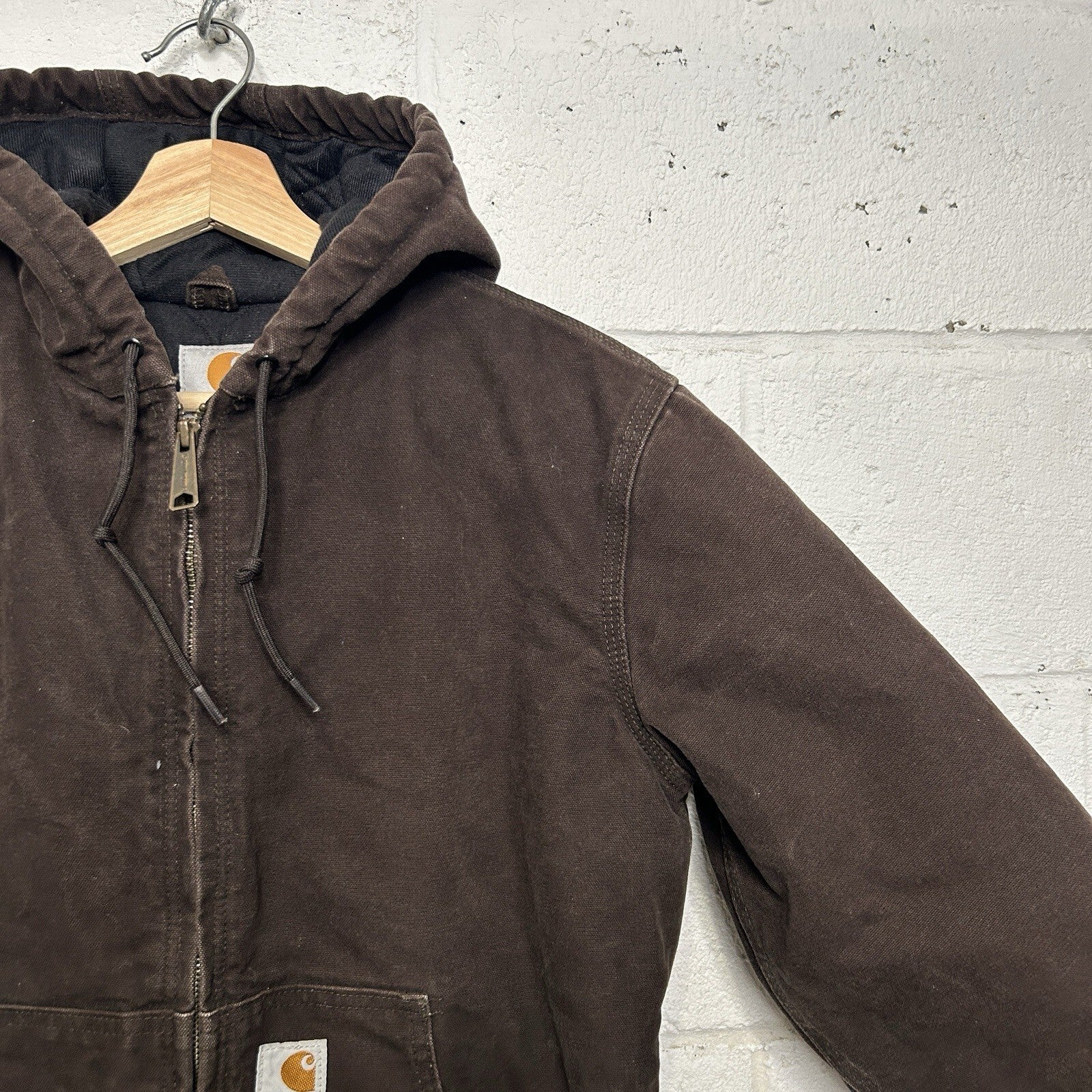 Y2K Carhartt Quilted Hooded Active Jacket “Dark Brown” WJ130 DKB Women’s XS