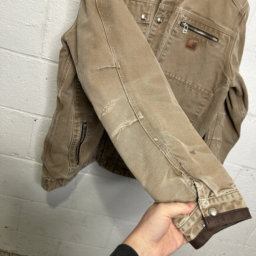 Y2K Carhartt Sandstone Multi-Pocket Jacket “Frontier Brown” J285 FRB Men’s Large