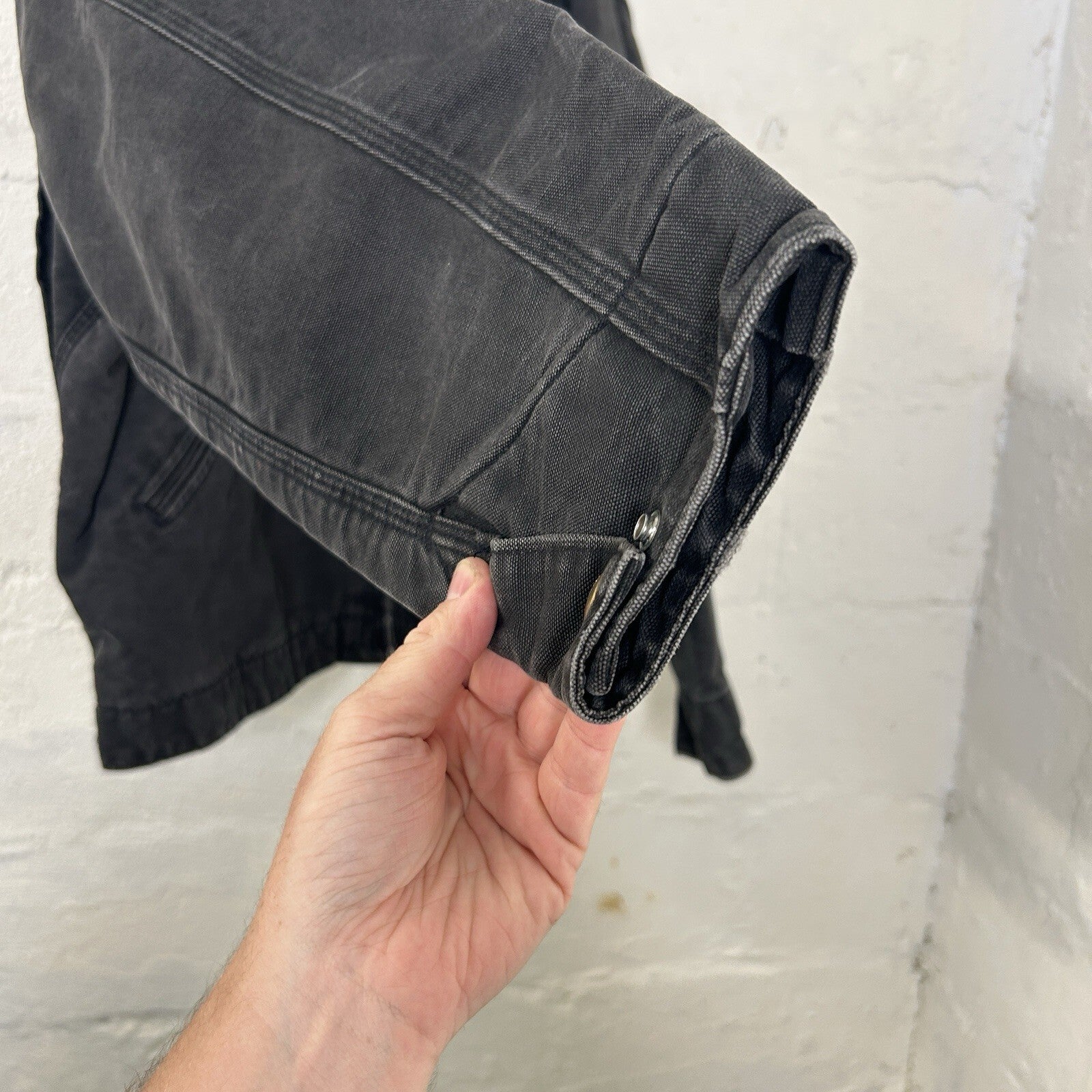 Vintage Faded Carhartt Blanket-Lined Detroit Jacket “Black” J01 BLK Men’s Large