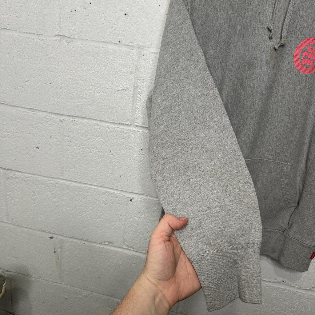 Supreme Disrupt Sweatshirt Hoodie “Grey Pink” SS15 Men’s Medium