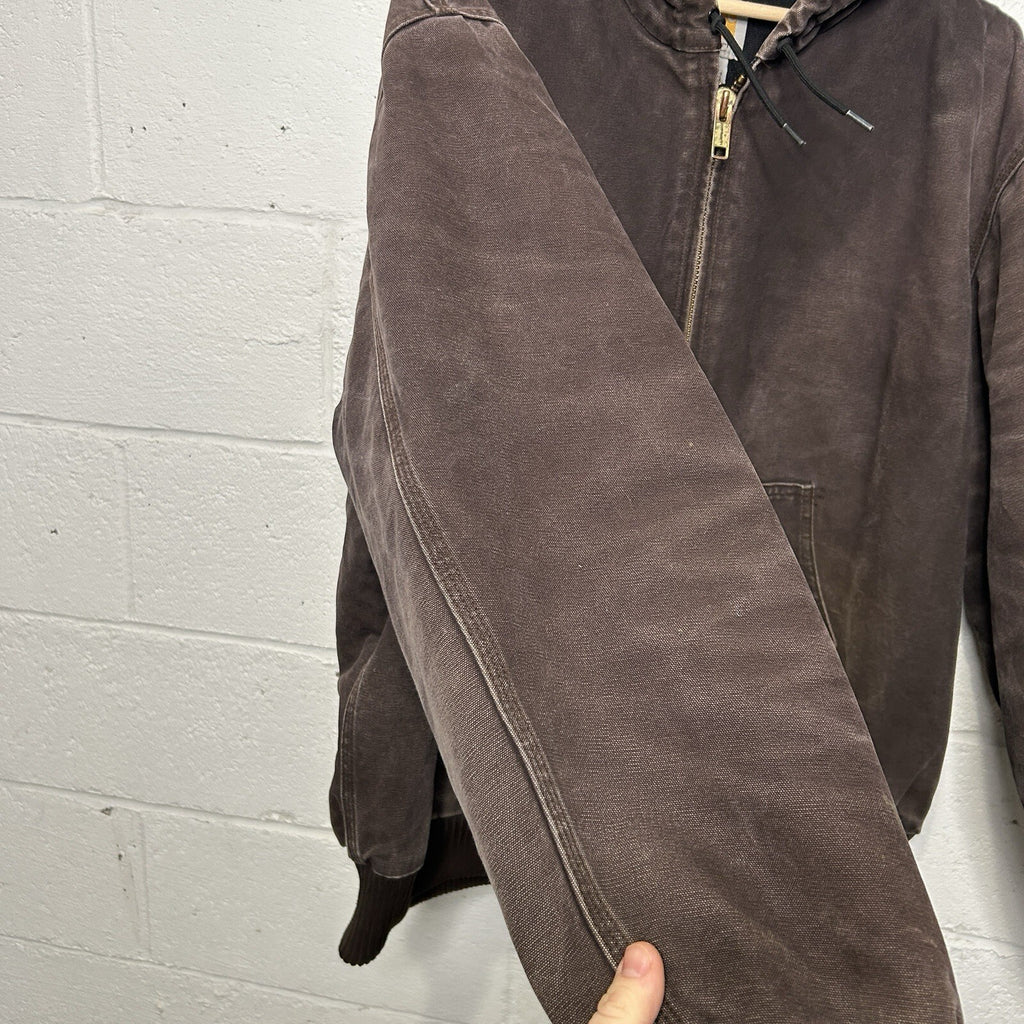 Vintage Carhartt Hooded Active Jacket “Dark Brown” J130 DKB Men’s X-Large Worn