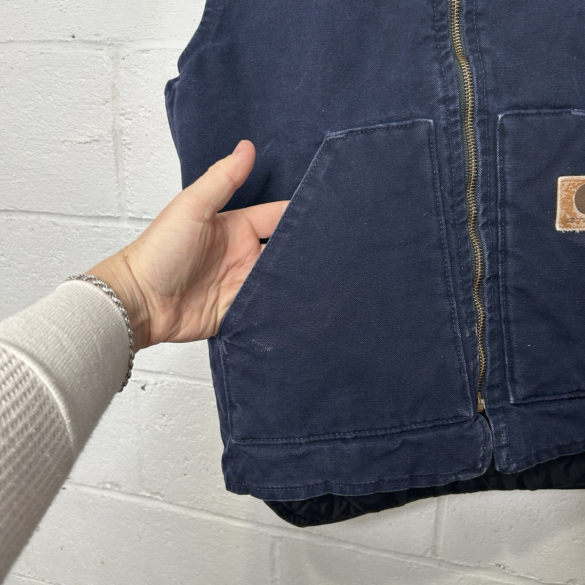 Vintage Carhartt Quilt-Lined Artic Vest “Midnight Blue” V02 MDT Men’s Small
