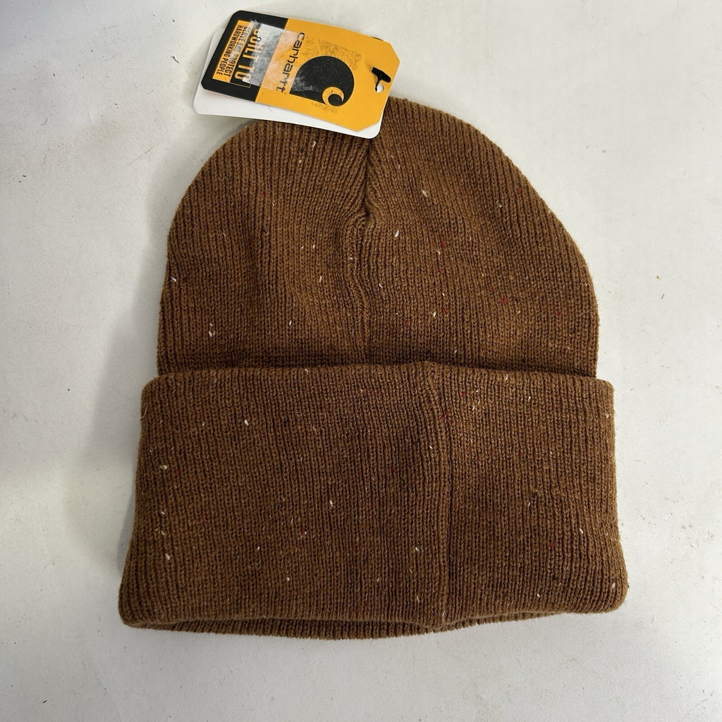 Carhartt Anglistic Speckled Fold Over Beanie “Brown” One Size New