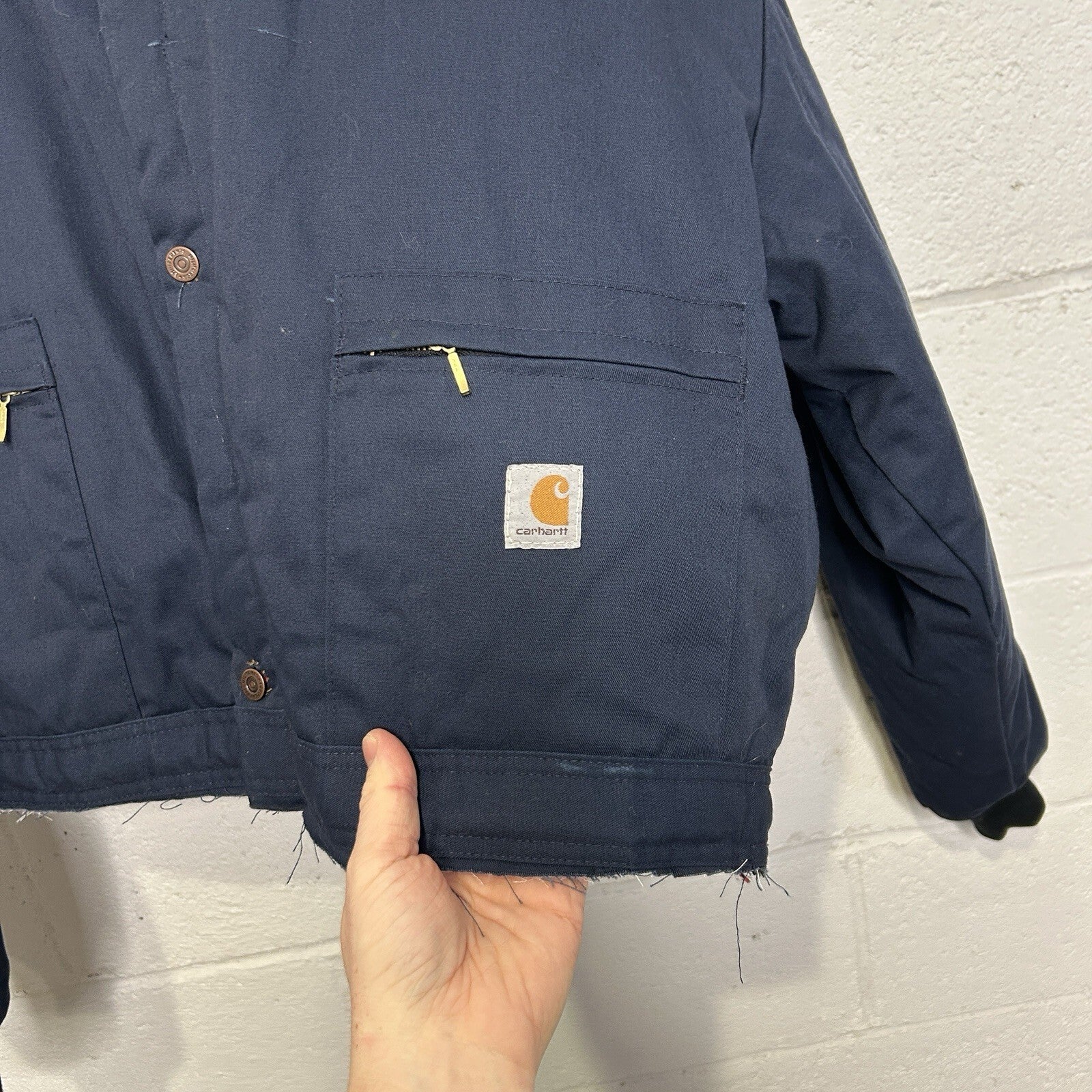 Vintage Carhartt Coverall Cropped Jacket “Navy” Detroit Style