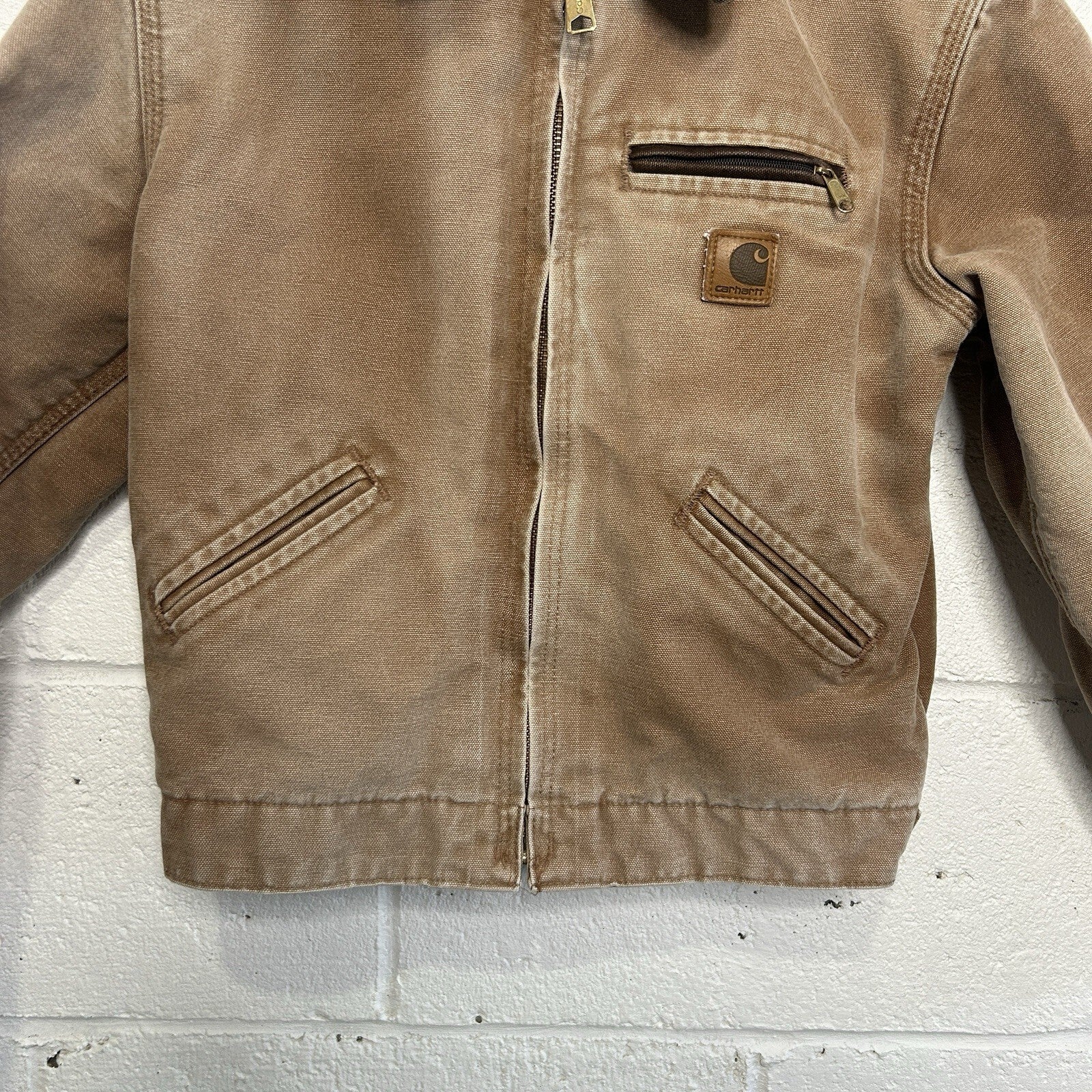 Y2K Carhartt Sherpa-Lined Detroit Jacket “Brown” YYJ97 BRN Youth L/Women’s XS
