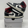 Nike Air Jordan 1 Mid Retro Black Gym Red Sail BQ6472-061 Women's 6.5 New
