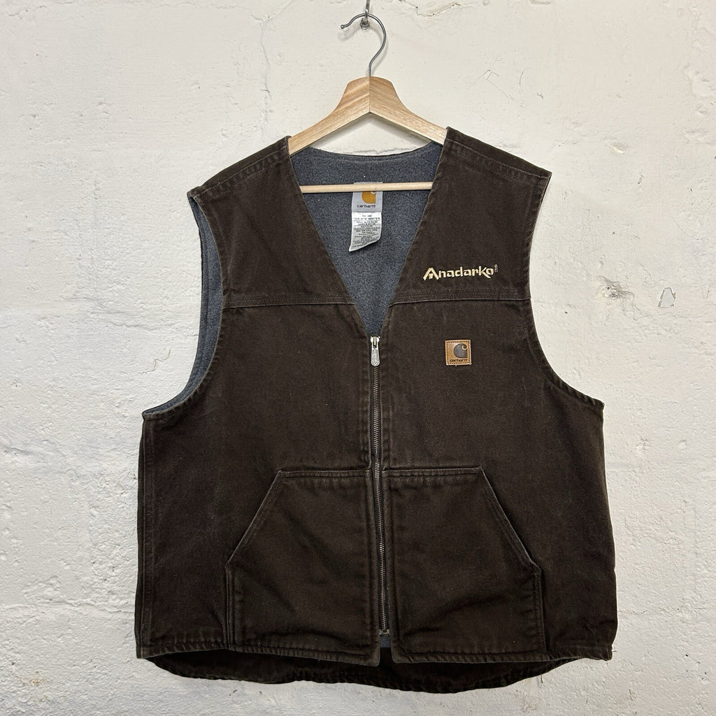 Vintage Carhartt Fleece-Lined Rugged Vest “Dark Brown” V19 DKB Men’s X-Large