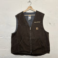 Vintage Carhartt Fleece-Lined Rugged Vest “Dark Brown” V19 DKB Men’s X-Large