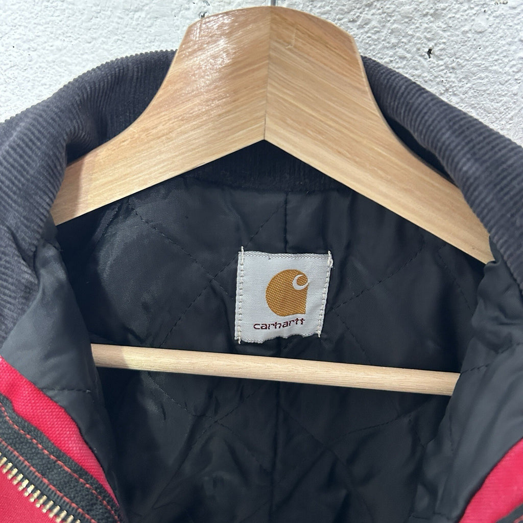 Vintage Carhartt Firm Duck Quilt-Lined Detroit Jacket “Red” JQ600 Youth Medium