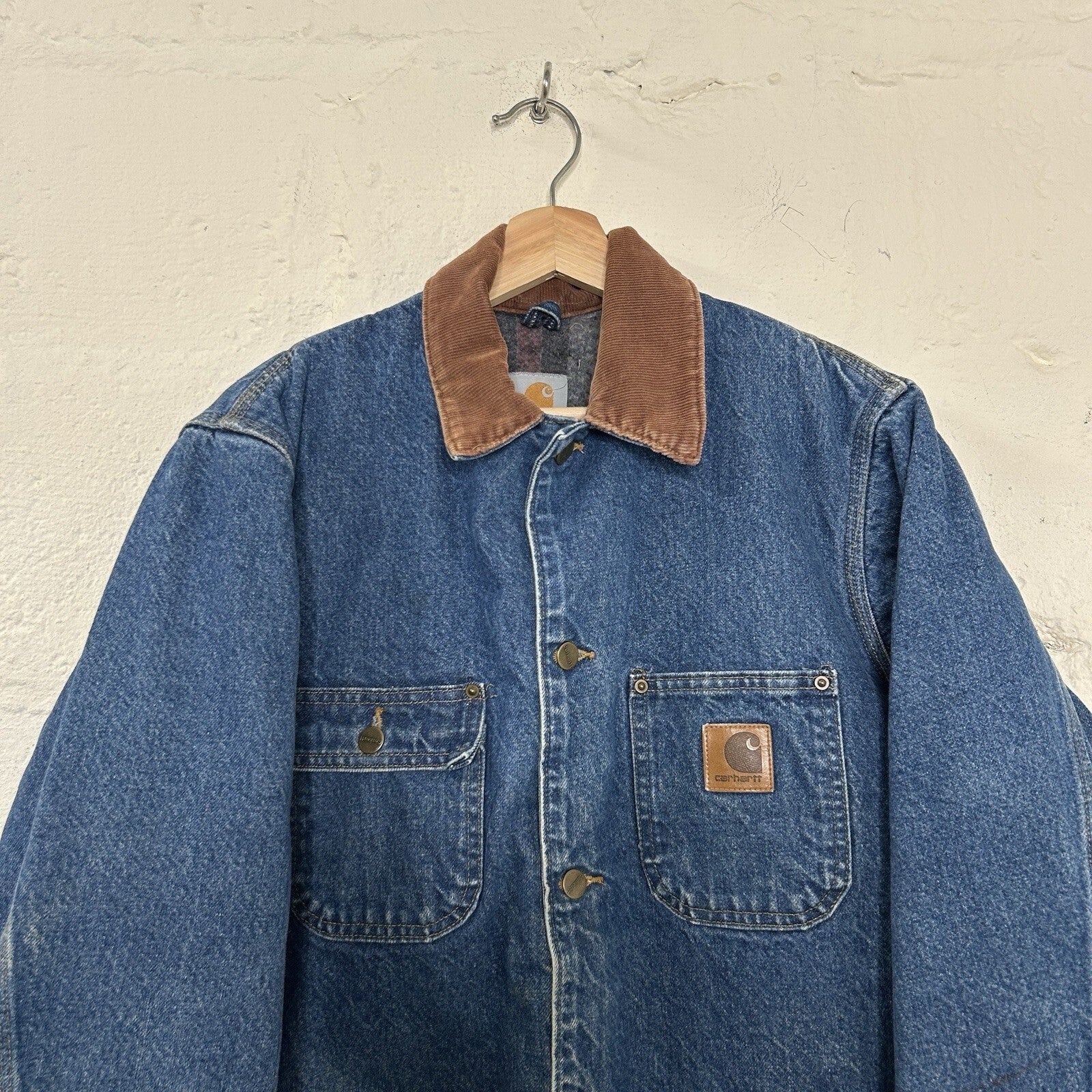 Vintage Carhartt Blanket-Lined Denim Chore Coat “Darkstone” C59 DST Men’s Small