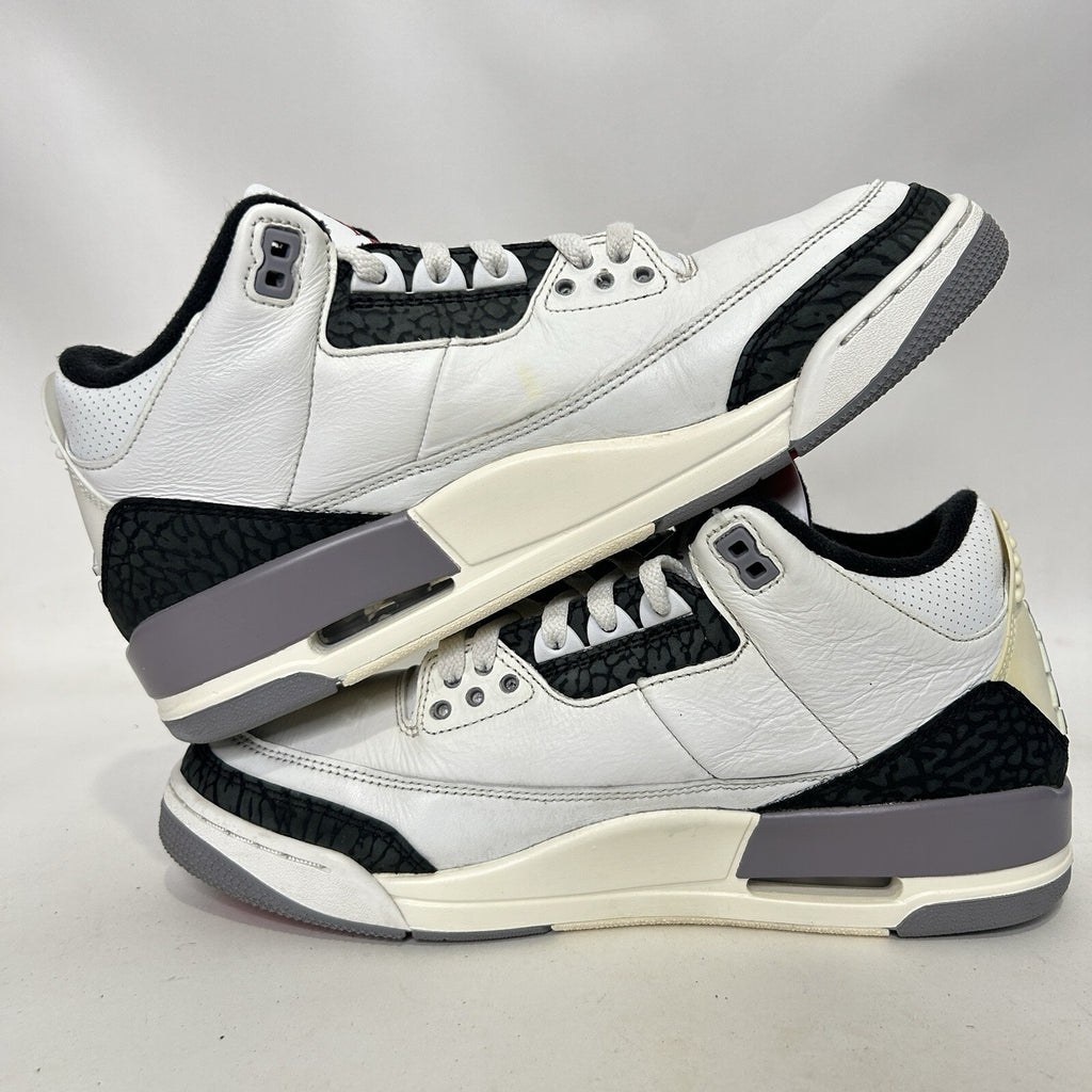 Nike Air Jordan 3 Retro “Cement Grey White Fire Red” CT8532-106 Men’s 10.5 Worn
