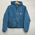 Y2K Carhartt Sherpa-Lined Hooded Detroit Jacket “Blue Topaz” WJ141 431 Women’s S