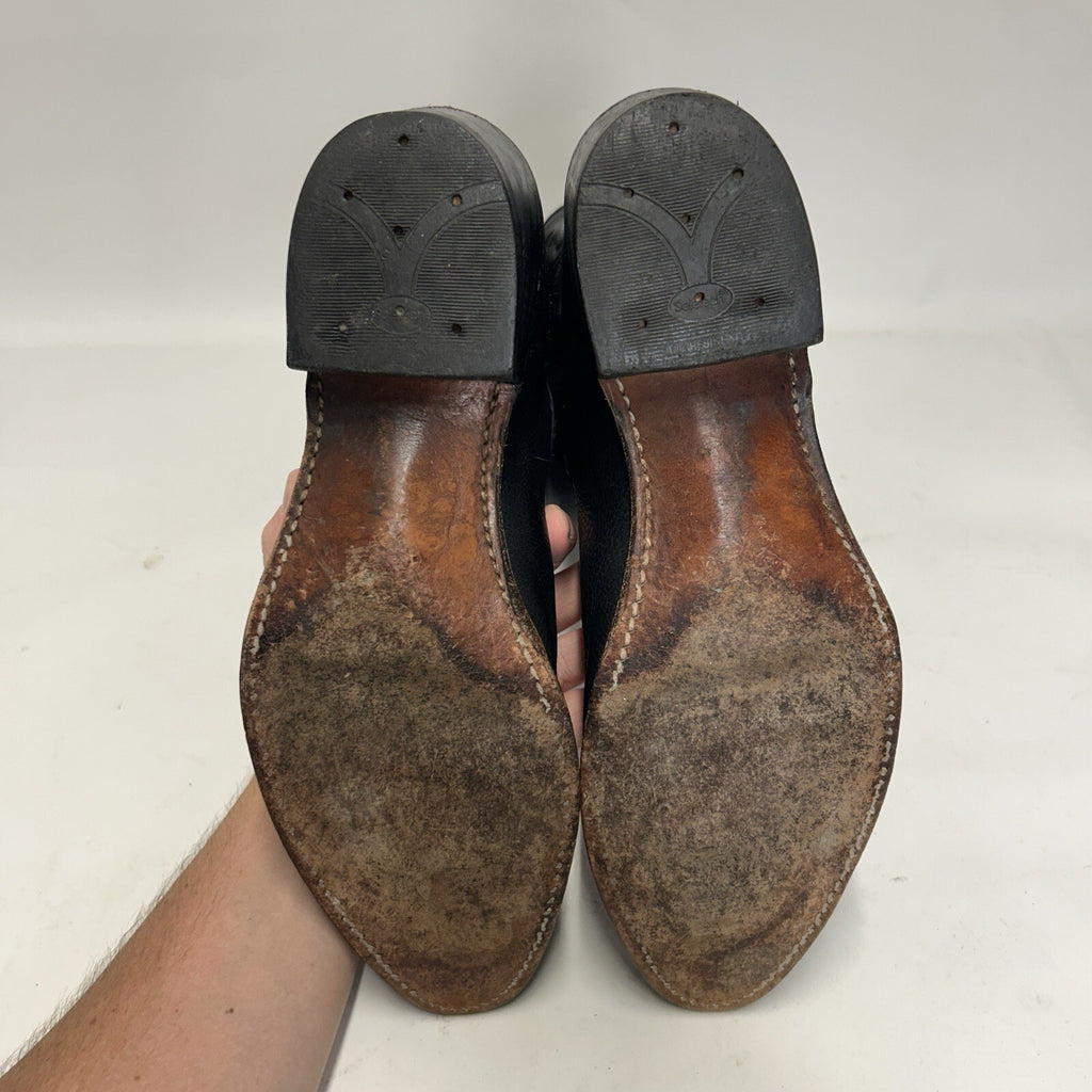 Vintage Abilene Cowhide Western Cowboy Boots “Black” Men’s 11.5D