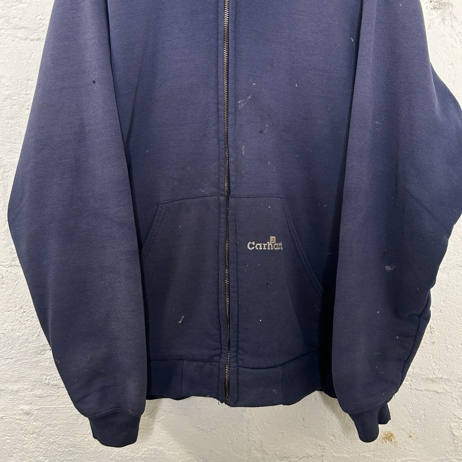 Vintage Carhartt Thermal-Lined Zip-Up Hoodie “Navy Blue” K129 NVY Men’s X-Large