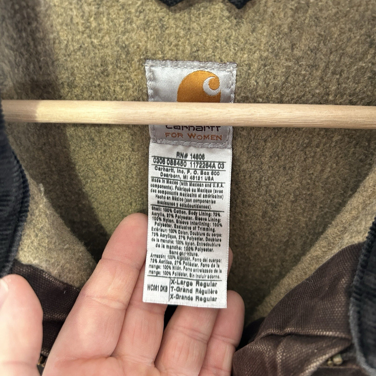 Vintage Carhartt Sherpa-Lined Ridge Coat “Dark Brown” WC061 DKB Women’s X-Large