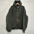Vintage Carhartt Quilted Hooded Active Jacket “Moss” J130 MOS Men’s X-Large