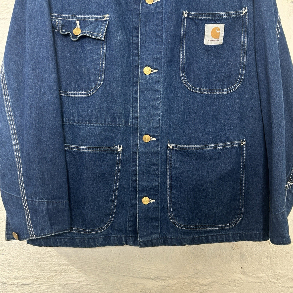 Vintage Carhartt Unlined Denim Chore Coat “Darkstone” 8C Union Men’s 40/Small