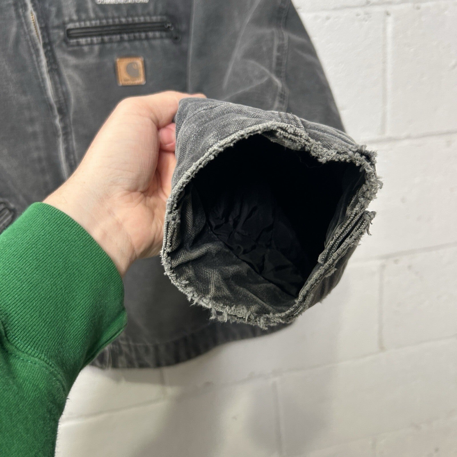 Vintage Carhartt Blanket-Lined Detroit Jacket “Petrol Grey” J97 PTL Men’s 2XL