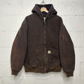 Y2K Carhartt Quilted Hooded Active Jacket “Dark Brown” WJ130 DKB Women’s XL